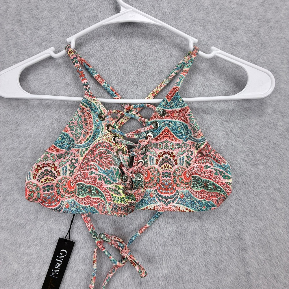 Gypsy 05 Bikini Top Women XS Multicolor NWT Festival, Beachy, Summer, Eclectic